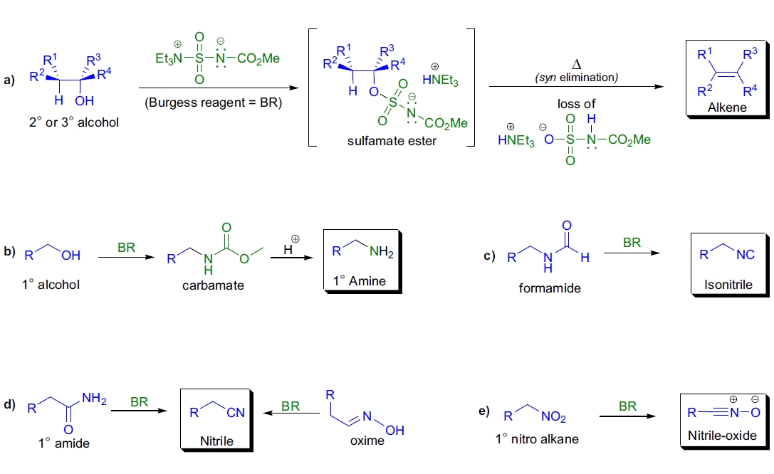Burgess 脱水反应示意图