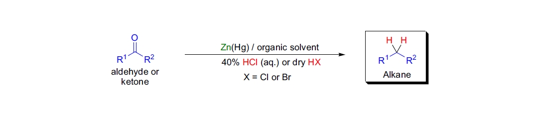 Clemmensen 还原反应示意图
