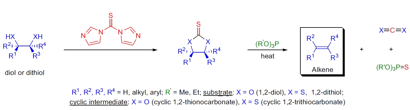 Corey-Winter 烯烃化反应示意图
