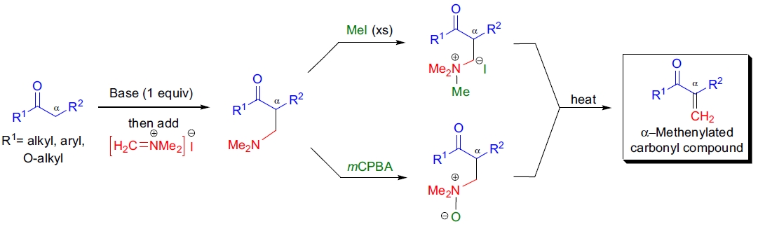 Eschenmoser 亚甲基化反应示意图