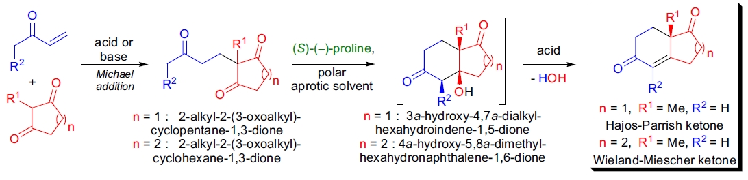 Hajos-Parrish反应示意图