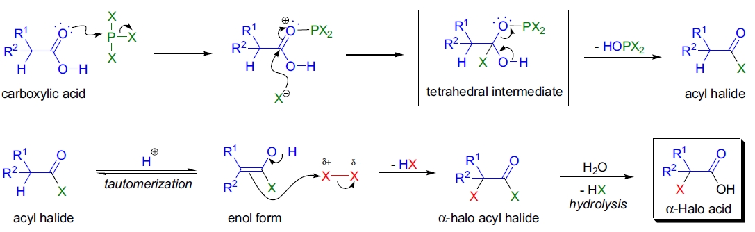 Hell-Volhard-Zelinsky 反应机理